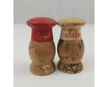 Vintage Wooden 2.5&quot; Salt &amp; Pepper Shakers - £3.85 GBP