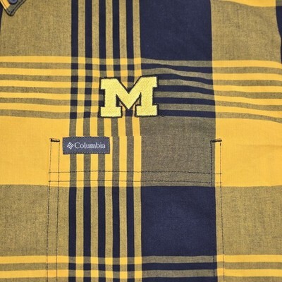 Columbia Plaid University of Michigan Button Down Shirt Long Sleeve Men's Sz XL Item image 4