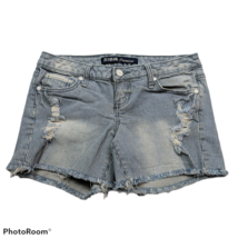 ZCO Jeans Premium Booty Denim Shorts Size 5 Blue White Pinstriped Distre... - $22.81 CAD