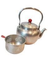 Anodized Aluminum Teapot Strainer Infuser 1950&#39;s Tea Pot Made in JAPAN - $24.99