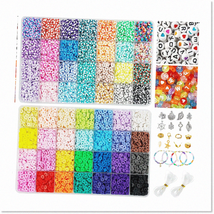 Premium Clay Beads for Bracelet Making Kit - 14760pcs, 56 Color Flat Heishi Bead - $35.63