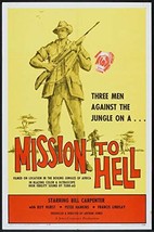 MISSION TO HELL - 27&quot;x41&quot; Original Movie Poster One Sheet Bill Carpenter... - $58.80