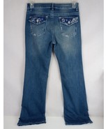 Women&#39;s Distressed Bootcut Jeans With Patriotic Star Embroidered Pockets... - $16.82