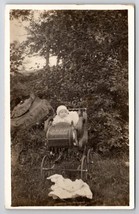 RPPC Wardsboro VT Sweet Baby Wicker Carriage 1913 Wayne Allen Postcard Y28 - £7.93 GBP