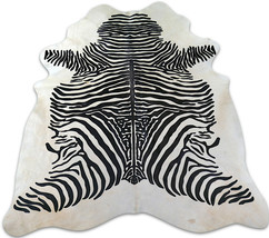 Zebra Print Cowhide Rugs ~7 x 6 Zebra Print Cowhides from Brazil  - £194.78 GBP