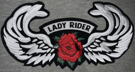 Lady Rider Patch (Wings &amp; Red Rose) - $11.29