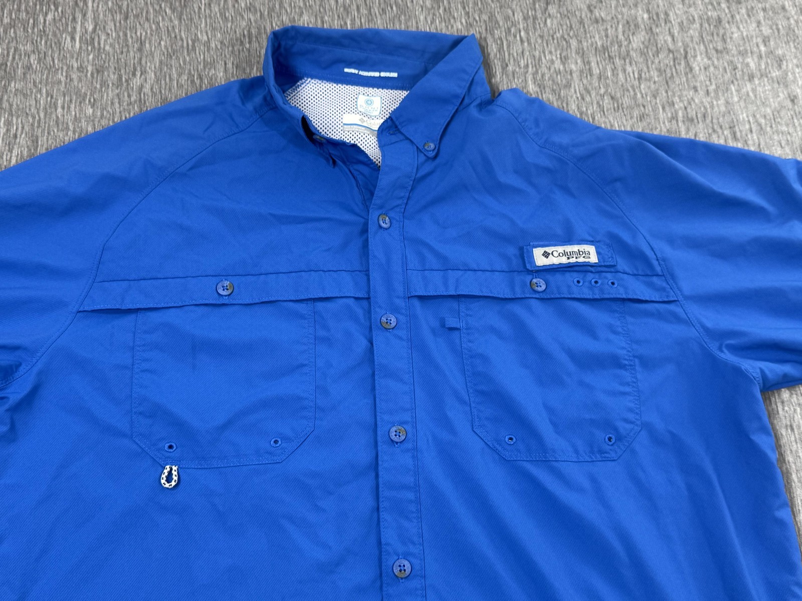 Columbia PFG Shirt Mens Large Blue Long Sleeve Omni-Freeze Zero Fishing Vented Item image 2