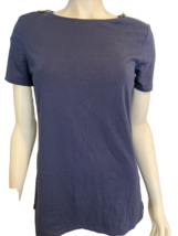 Michael Kors Women&#39;sTee Shirt with Zippers Blue Medium - $9.49