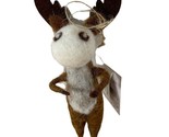 Silver Tree Felted Brown and White Woolly Moose Ornament Lodge Cabin Gif... - $9.26