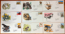Worldwide 1976-1979 Wildlife Very Fine 9 X Fdc + 9 Card Diferent Country Set#16 - £6.33 GBP