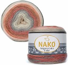 80% Acrylic, 5% Mohair, 15% Wool Yarn NAKO Angora LUKS Color Thread Crochet Lace - £13.43 GBP