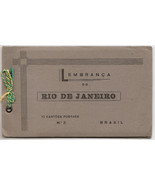 Antique Lembranca Do Rio De Janeiro Real Photo 10 Postcard Album Complete - $380.13 MXN