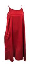 Ruby Satin Knee Length Gown With Spaghetti Straps &amp; Gathered Back - £30.54 GBP
