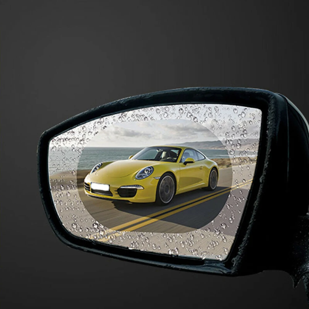 Oval Car Auto Anti Fog Rainproof Rearview Mirror Light Blue Protective Film Ac - £10.86 GBP