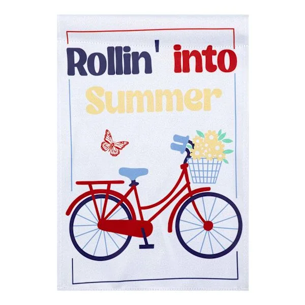 Rollin Into Summer Flag- 2 Sided Message, 12.5&quot; x 18&quot; - €17,49 EUR
