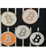 Cryptocurrency Bitcoin Lapel Hat Pin Button 1&quot; 5 Pins Crypto Coin BTC Pi... - $98.24 CAD