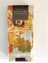 Thanksgiving Fabric Napkins Set of 4 Harvest Medley Autumn Festival Fall - $27.32