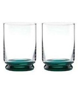 Kate Spade Charles Lane Crystal Whiskey Glasses Pair Mint Green Patricks... - $17.10