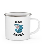 gym lover shark gift Enamel Camping Mug personalized products too - £19.64 GBP