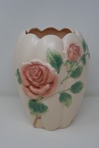Fitz &amp; Floyd 1987 Blushing Pink Rose Floral 9&quot; Porcelain Vase Made in Japan - £25.57 GBP