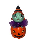 Halloween Witch Riding Pumpkin Cute Decor 5.5&quot; (Chipping On Back, SHIPS ... - $23.41 CAD
