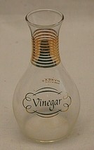 Pyrex Glass Bottle Vinegar Carafe Gold Accents Tabletop No Lid Vintage M... - $12.86