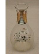 Pyrex Glass Bottle Vinegar Carafe Gold Accents Tabletop No Lid Vintage M... - £10.11 GBP