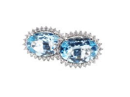 925 Silver Blue Topaz Wedding Cufflinks Natural Blue Topaz Cufflinks - £124.26 GBP