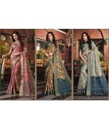 Indian Saree &amp; Blouse Wedding Party Home Wear ethnic Digital Printed Sar... - £45.04 GBP