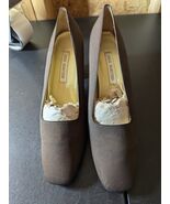 ann marino brown suede high heels shoes size 8m - €14,91 EUR
