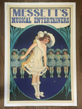 MESSETT&#39;S MUSICAL ENTERTAINERS (c.1920) Linen-Backed Vaudeville Poster N... - £279.77 GBP