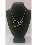 Yellow Gold Tone 3 Interlocking Graduating Circles on a Fine Rolo Chain ... - $82.04 CAD