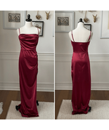 Windsor Stretchy Ruby Red Burgundy Satin Slip Dress Gown M - $597.08 MXN