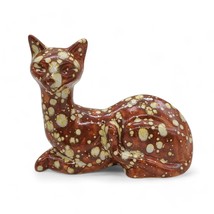 Vintage Hand Painted Ceramic 5 1/2&quot; Tall Siamese Cat Marked Yvonne Polk - £18.87 GBP