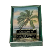 1950s Playing Cards Deck Souvenir of Florida Palm Tree In Box Plastic Coated - £19.97 GBP