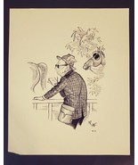 P. Bellocq Equestrian Caricature 1970&#39;s Audax Minor 14&quot; x 17&quot; Art Print ... - £15.69 GBP