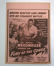 Jungle Jim Fury Of The Congo Johnny Weissmuller Movie Poster 1951 Vintag... - $38.48