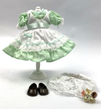 Vintage Vogue Ginny Doll Dress Embroidered August Slip Shoes Flowers Outfit Lot - £23.09 GBP