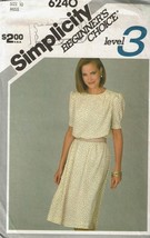 Simplicity Sewing Pattern 6240 Dress Misses Size 10 UNCUT - $8.96