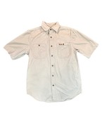 Carhartt Shirt Mens Small Khaki Short Sleeve Button Up Utility Workwear - $21.99