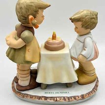 Berta Hummel &quot;Wishes Come True&quot; Figurine BH 17 1996 4.25&quot; Boy Girl Cake ... - £19.63 GBP