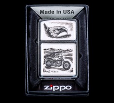 Sharp  Scrimshaw Motorcycle Emblem Zippo Lighter  DS - £72.12 GBP