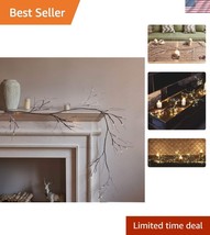 6FT Snow Flocked LED Lighted Garland for Elegant Winter Decor Indoors &amp; ... - $44.50