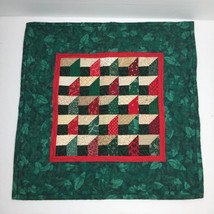 Vintage 90s Hand Made Quilted Christmas Wall Hanging Attic Windows Quilt... - £59.94 GBP
