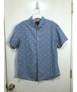 Denim &amp; Flower Ricky Singh Men&#39;s Size Medium Slim FIt S/S Palm Trees Shirt - $11.87