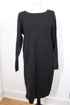 J Jill L Black Long Sleeve Wool Blend Shift Sweater Dress - £22.40 GBP