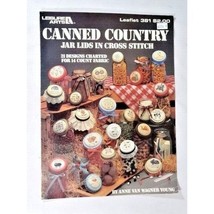 Vtg Leisure Arts Canned Country Jar Lids in Cross Stitch 21 Designs Leaflet 381 - £10.16 GBP