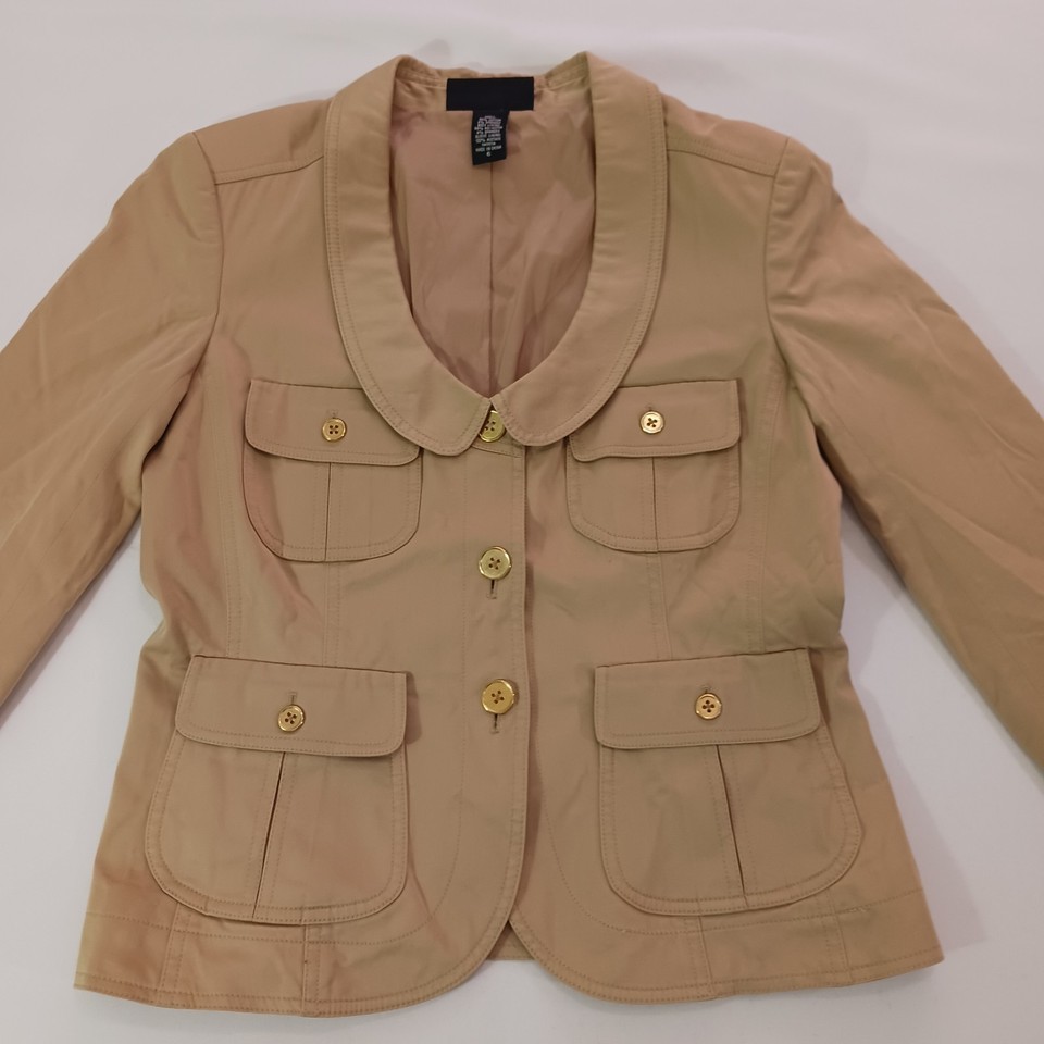 Body By Victoria Women’s Tan/Beige Cotton Blend Button Jacket Coat Size 6 Item image 10