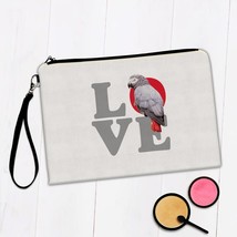 Love African Grey Parrot : Gift Makeup Bag Bird Exotic Animal Cute - £9.53 GBP+