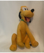 Disney Pluto 16&quot; Plush Stuffed Animal with Green Collar - $94.48 MXN